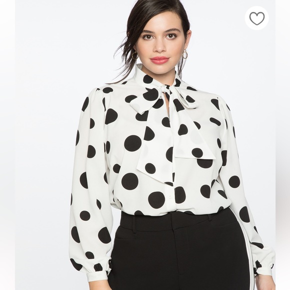 Eloquii Tops - Tie Neck Blouse